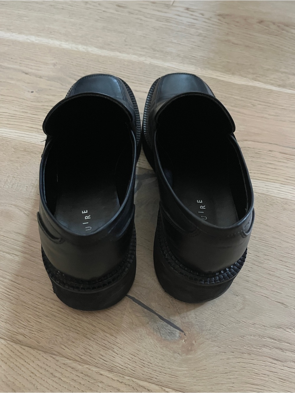 Maguire Black Leather Women's Penny Loafers — Classic Slip-On Flats - Picture 4 of 6